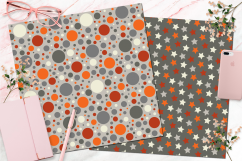 Boy Seamless Digital Patterns, Orange, Red, Gray Product Image 2