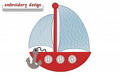 Boat Nautical Sailor Sailing Embroidery Design for Kids Product Image 2
