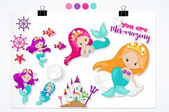 princess mermaids graphics and illustrations Product Image 3