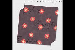 12 Daisy Flower Digital Paper in Retro Antique Theme Color Product Image 4