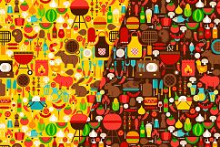 Barbecue Flat Seamless Patterns Product Image 2