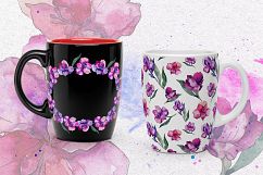 Purple Alstroemeria PNG watercolor set Product Image 5