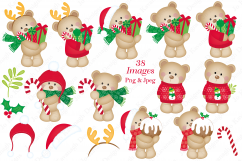 Christmas clipart, Christmas Bear graphics &amp; illustrations Product Image 2