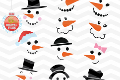 Snowman Svg - Snowman Faces SVG - Christmas SVG - Snow SVG Product Image 1