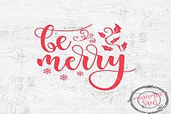 Be Merry Svg, Christmas Cut File, DXF, PNG, EPS Product Image 1