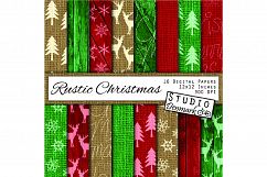 Rustic Christmas Digital paper - Christmas Papers Product Image 1