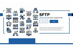 Ssh, Sftp File Transfer Protocol Landing Header Vector Product Image 1