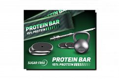 Protein Bar Creative Promotional Poster Vector Product Image 1