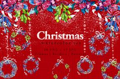 Christmas winter holiday PNG watercolor set Product Image 1