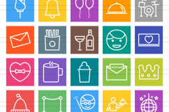 150 Birthday Line Multicolor B/G Icons Product Image 2