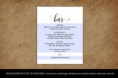 Printable Bar Menu Sign, PDF Instant Download, DAD_05 Product Image 5
