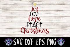 Joy Love Hope Peace Christmas | Tree Design |SVG DXF EPS PNG Product Image 1