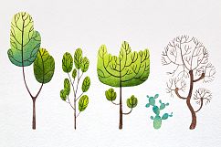 Watercolor trees set#2 Product Image 2