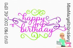 Birthday Swirl SVG Cutting File PNG DXF AI EPS Product Image 1