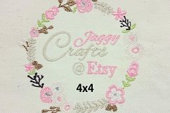 Floral Wreath Font Frame Monogram Design - EMBROIDERY DESIGN FILE - Instant download - Vp3 Hus Dst Exp Jef Pes formats hoop 4x4 5x7 6x10 Product Image 7