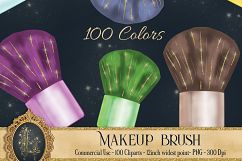 100 Watercolor and Glitter Makeup Brush Clip Arts Product Image 1