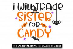 I will trade sister for candy Halloween svg Product Image 2