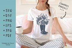 Flower Wellies - SVG EPS DXF PNG PDF JPG Cutting File Product Image 3