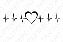 Cardio heart SVG files for Silhouette Cameo and Cricut. Cardio heart beat cutting files heartbeat clipart PNG included. Product Image 1