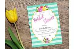 Pink floral watercolor clip art collection. Product Image 2