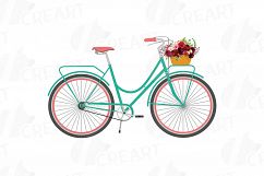 Floral bicycles clip art pack, vintage floral boho bikes Product Image 6