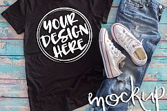 Black t shirt mock up 6512 Product Image 2