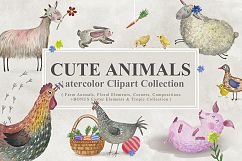 Cute Animals Watercolor Collection Product Image 1