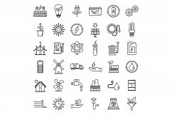 Bio clean energy icons set, outline style Product Image 1