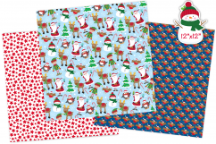 Christmas digital papers,Christmas patterns, Santa, Elf Product Image 4