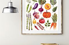 Watercolor vegetables &amp; fruits Product Image 9