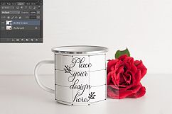 Camping mug mockup cup mock up metal camper cup template white mugs mock ups psd smart object floral Product Image 4