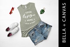 Heather Stone Mockup Bella Canvas 8803 Tank Top Ladies Vest Product Image 1
