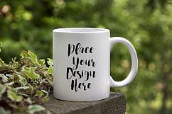 White Coffee mug mockup bokeh nature Product Image 1
