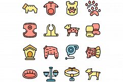 Dog clothes icons set vector flat Product Image 1