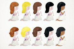 Watercolor First Communion Clipart, First Communion Clip Art Product Image 3