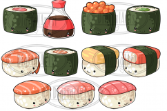 Kawaii Sushi Clipart Product Image 2
