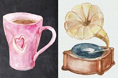 Watercolor Parisian cafe clip art Product Image 4