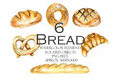 Watercolor BREAD clipart Product Image 4