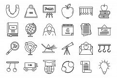 World Newtons day icons set, outline style Product Image 1