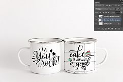 2 Camping mug mockup two cups mock up metal camp enamel mugs Product Image 3