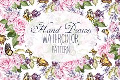 14 Hand drawn watercolor patterns Product Image 1