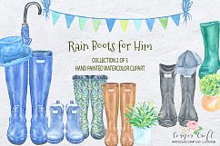 Watercolor Rain Boots for Him Product Image 2