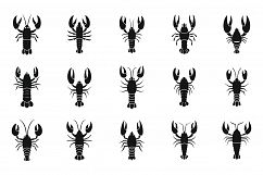 Lobster icons set, simple style Product Image 1
