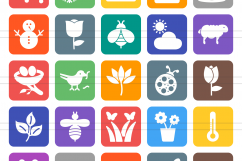 166 Nature &amp; Outdoor Filled Round Corner Icons Product Image 2