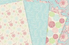 Spring Floral Vector Patterns - Pastel Flower Seamless Digital Papers Product Image 2