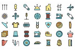 Tailor icons vector flat Product Image 1