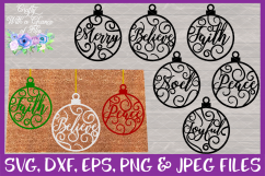 Christmas Word Ornaments SVG Christmas Flourish Baubles Product Image 1