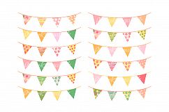 Summerparty bunting clipart, Birthday banners Product Image 1