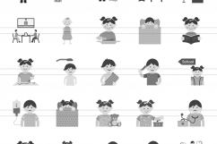 166 People Flat Greyscale Icons Product Image 2