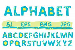 Vector alphabet, A to Z  blue letters Product Image 1